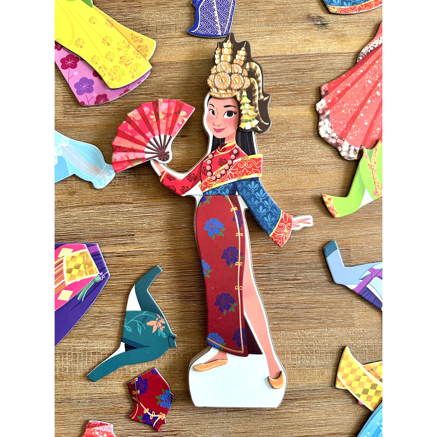 Asian Heritage Wooden Magnetic Dress Up Dolls